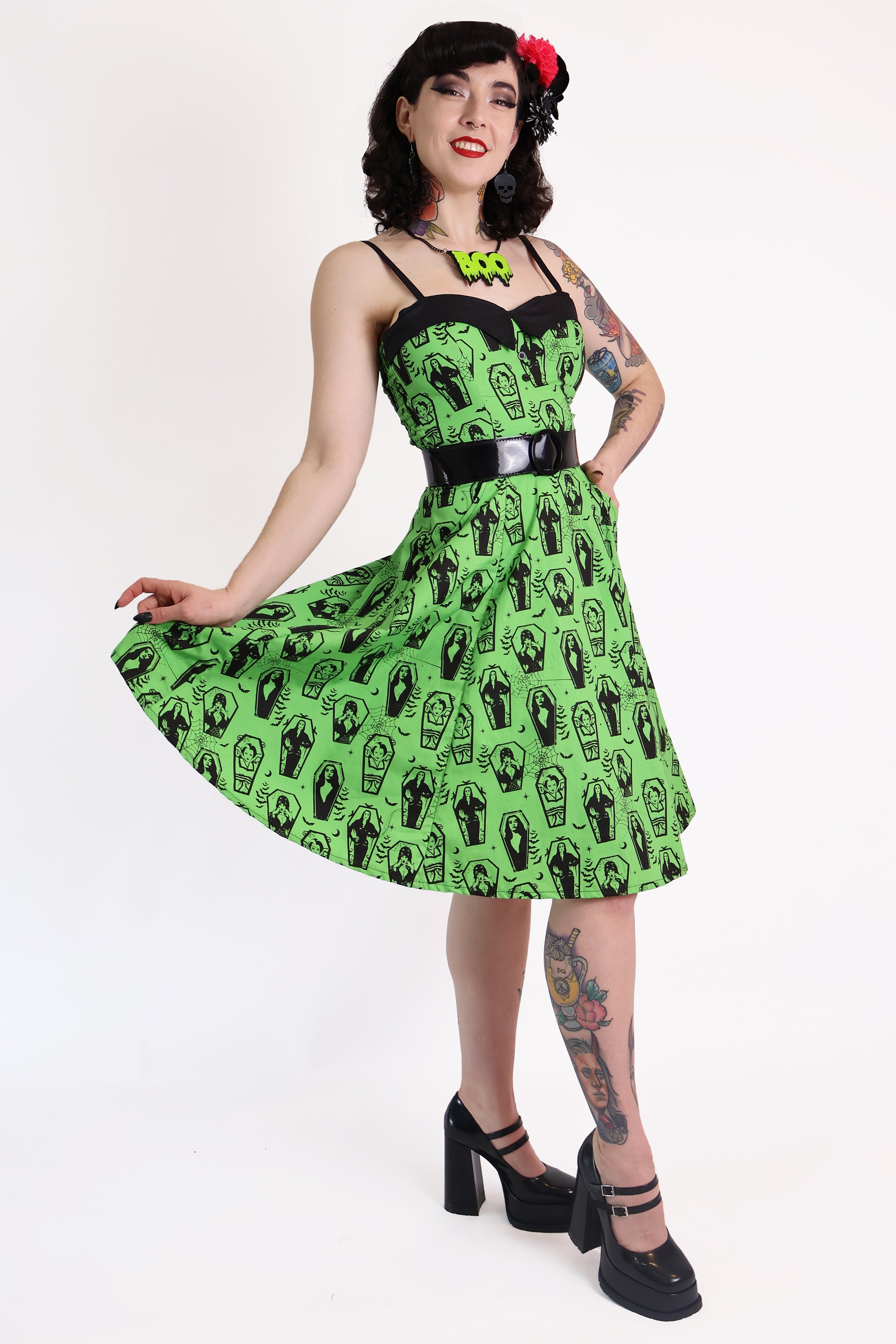 Green deals rockabilly dress