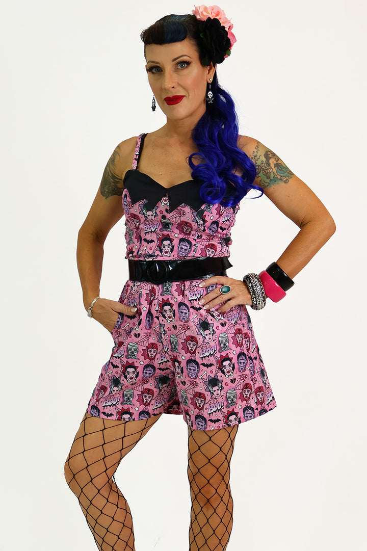 Pink Monster Mash Playsuit