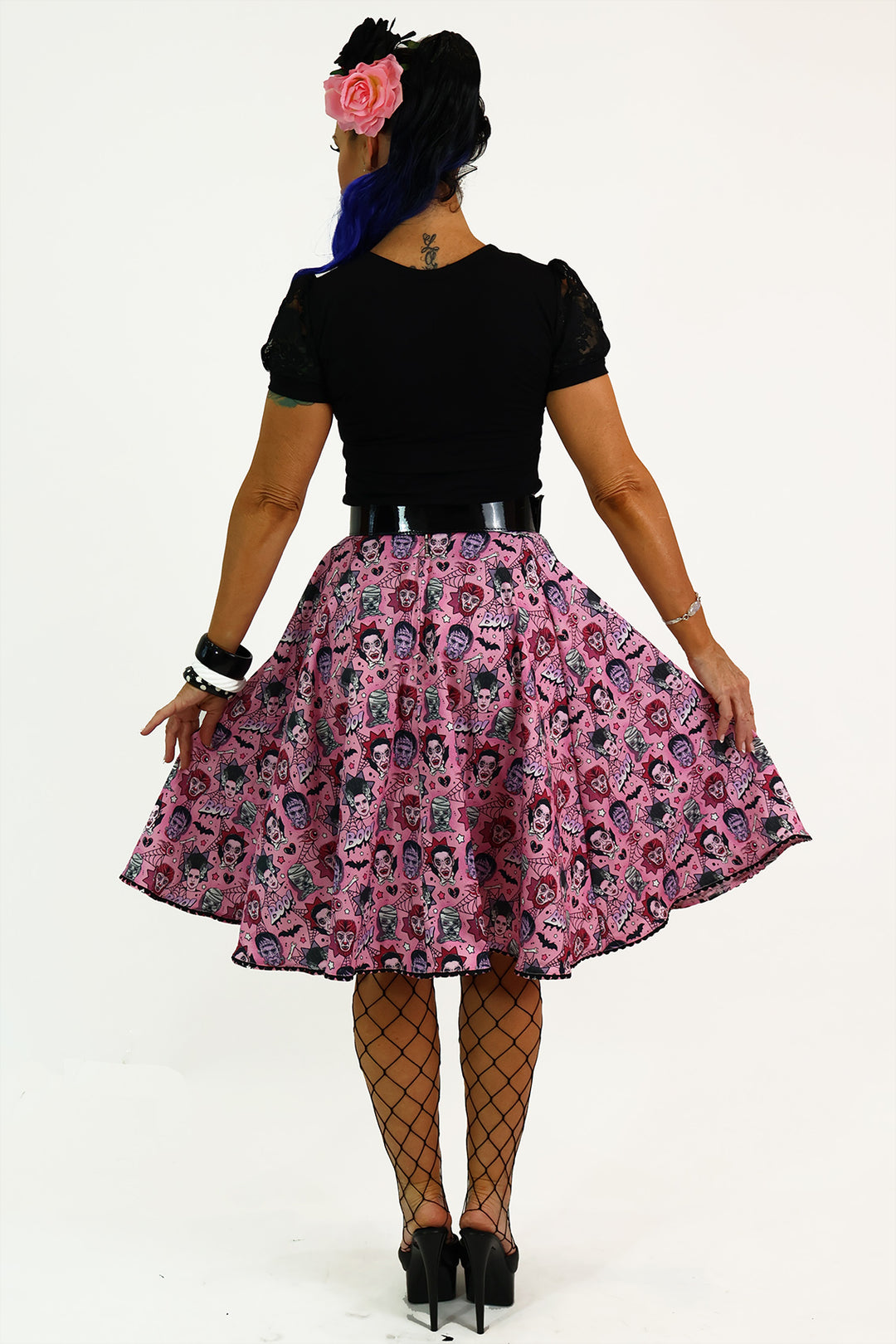 Pink Monster Mash Swing Skirt