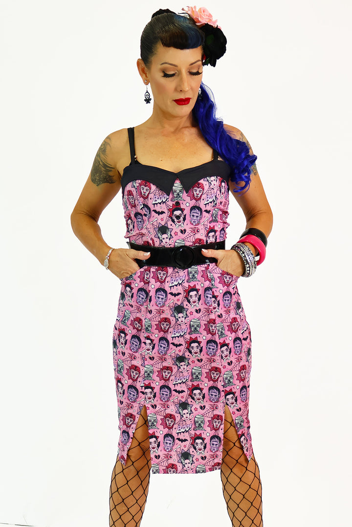 Pink Monster Mash Wiggle Dress