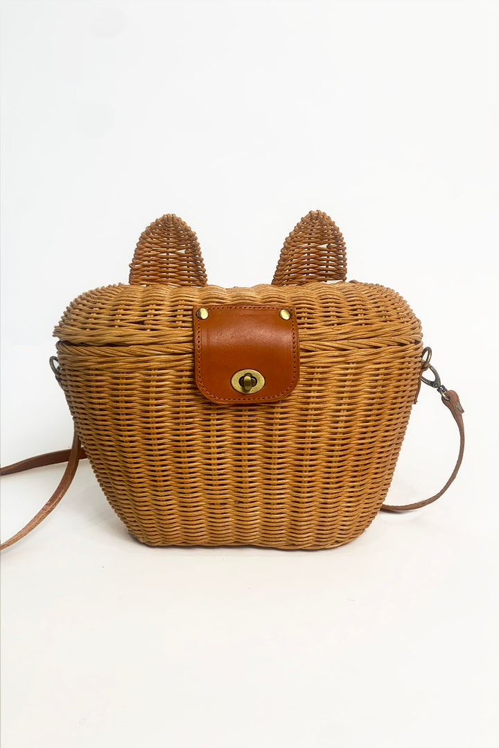 Rattan Kitty Vintage Handbag