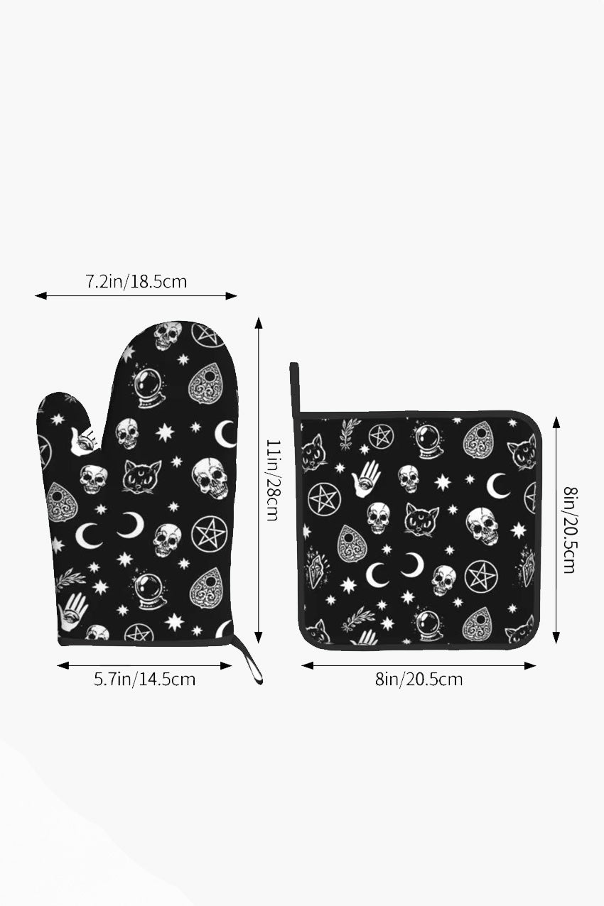 Kitchen Witch Oven Mitt & Pot Holder