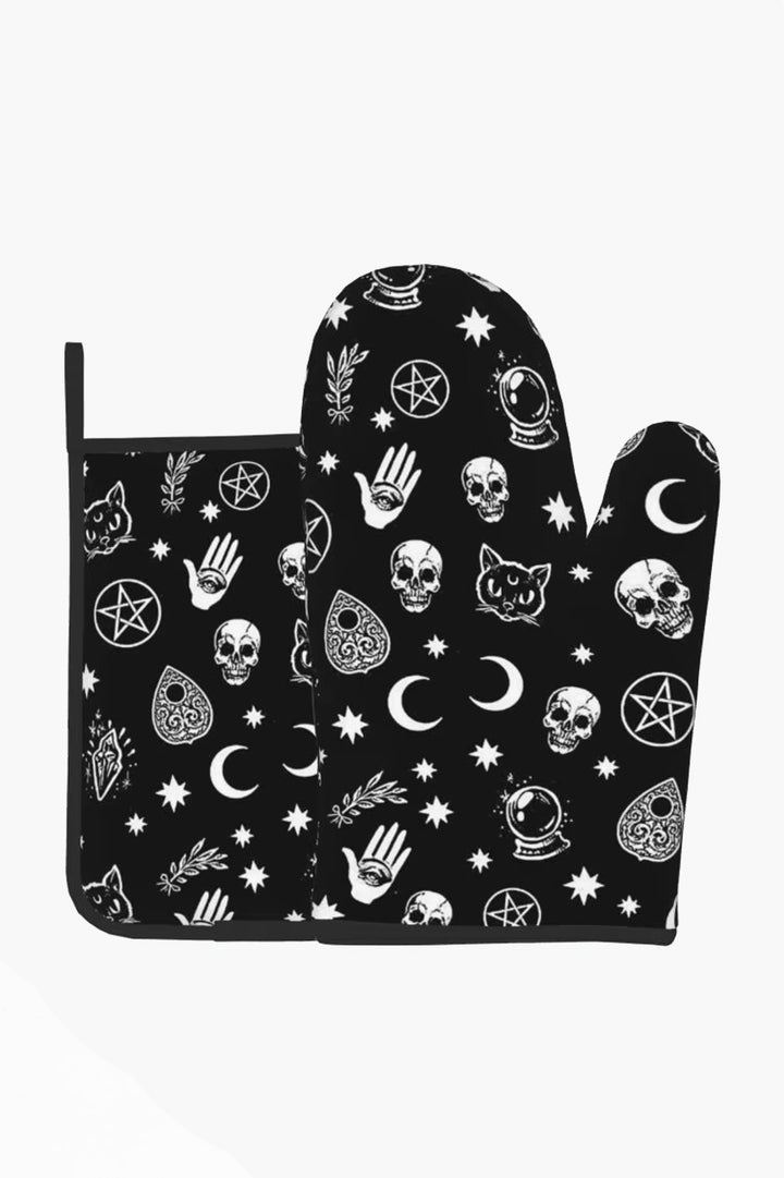 Kitchen Witch Oven Mitt & Pot Holder