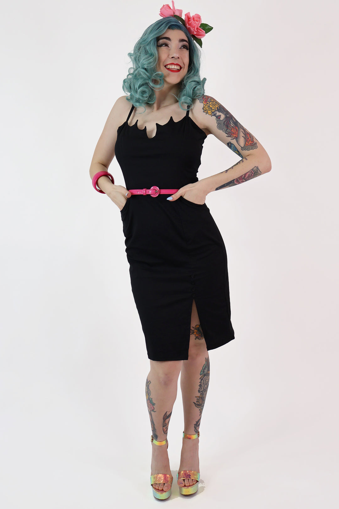 Buffy Black Bat Wiggle Dress